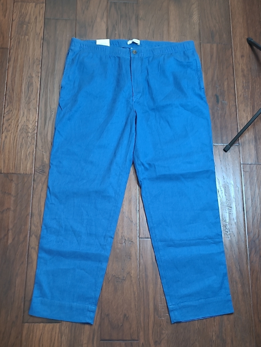 NWT Banana Republic Blue Linen-Cotton Blend Traveler Pull-On Pants size XL